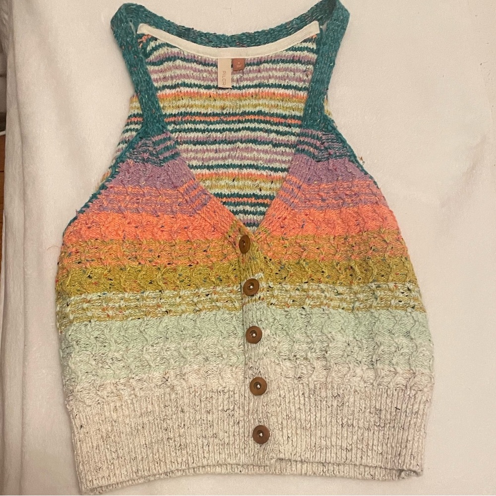 Anthropologie Rainbow Sweater Vest